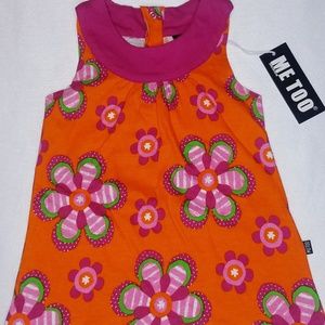 Me Too orange Floral Dress 12 months